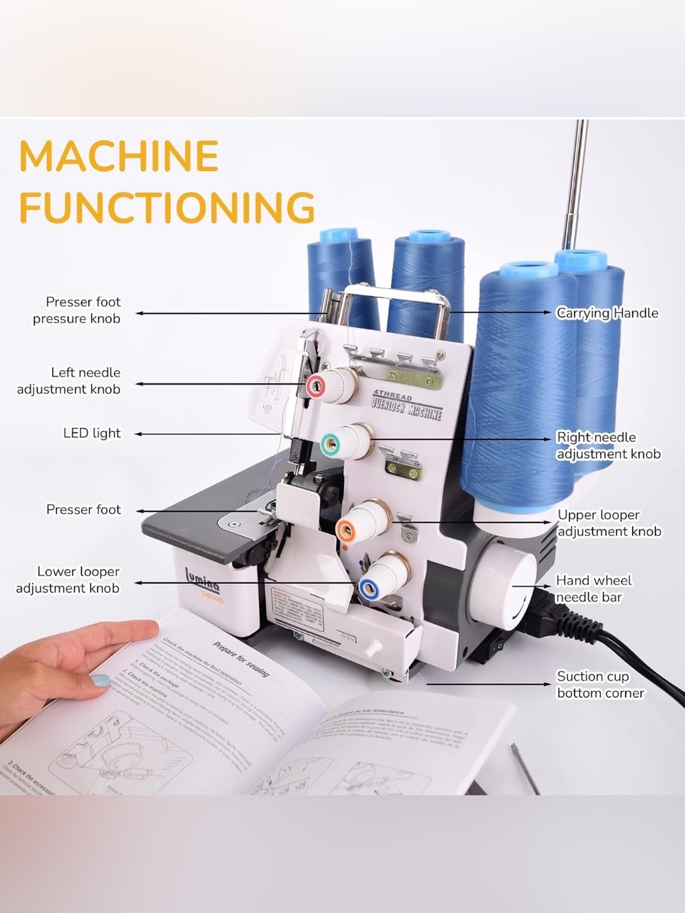 4 Thread Overlock Machine Serger Sewing Machine - Picture 6 of 11